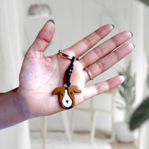 Himalayan Dog Face Bone Key Ring