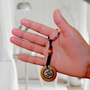 Spiritual Hindu Om Bone Key Ring