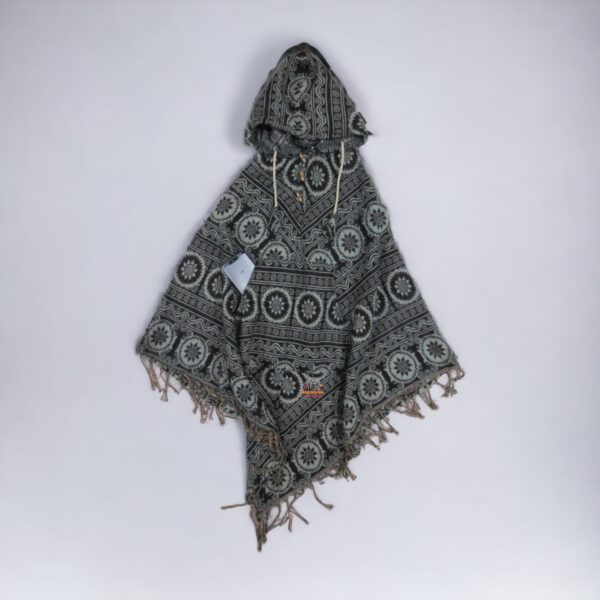 Himalayan Yoga Flower Woolen Poncho