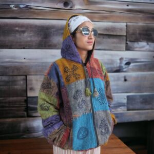 Himalayan Yoga Printed Patched Jacket