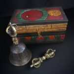 Tibetan Antiqued Bell and Dorje Altar Box