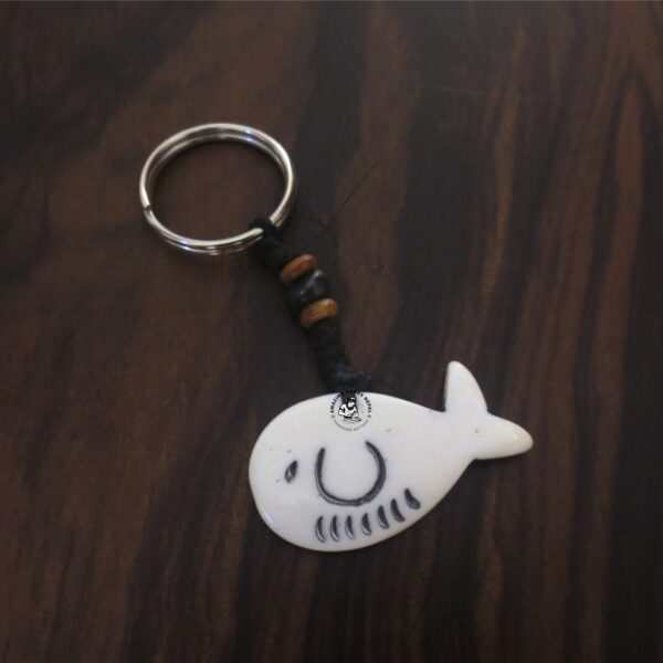 Hand-carved Baby Dolphin Key Ring
