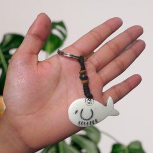 Hand-carved Baby Dolphin Key Ring
