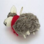 Nepali Artisanal Brown Christmas Sheep Ornament