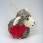 Nepali Artisanal Brown Christmas Sheep Ornament