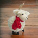 Nepali Artisanal Christmas White Sheep Ornament