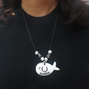 Dolphin Carved Bone Necklace