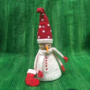 Nepali Handcrafted Felt Snowman Christmas Décor