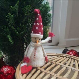 Nepali Handcrafted Felt Snowman Christmas Décor