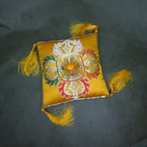 Buddhist Singing Bowl Cushion Dorje Yellow