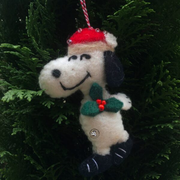 Nepali Handcrafted Christmas Felt Snoopy Ornament