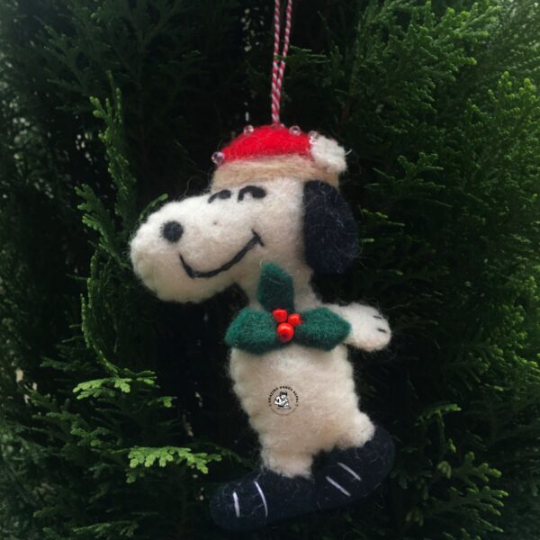 Nepali Handcrafted Christmas Felt Snoopy Ornament