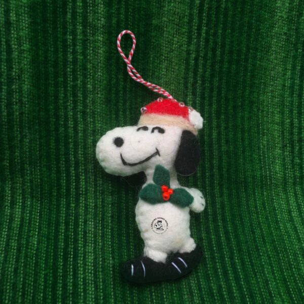 Nepali Handcrafted Christmas Felt Snoopy Ornament