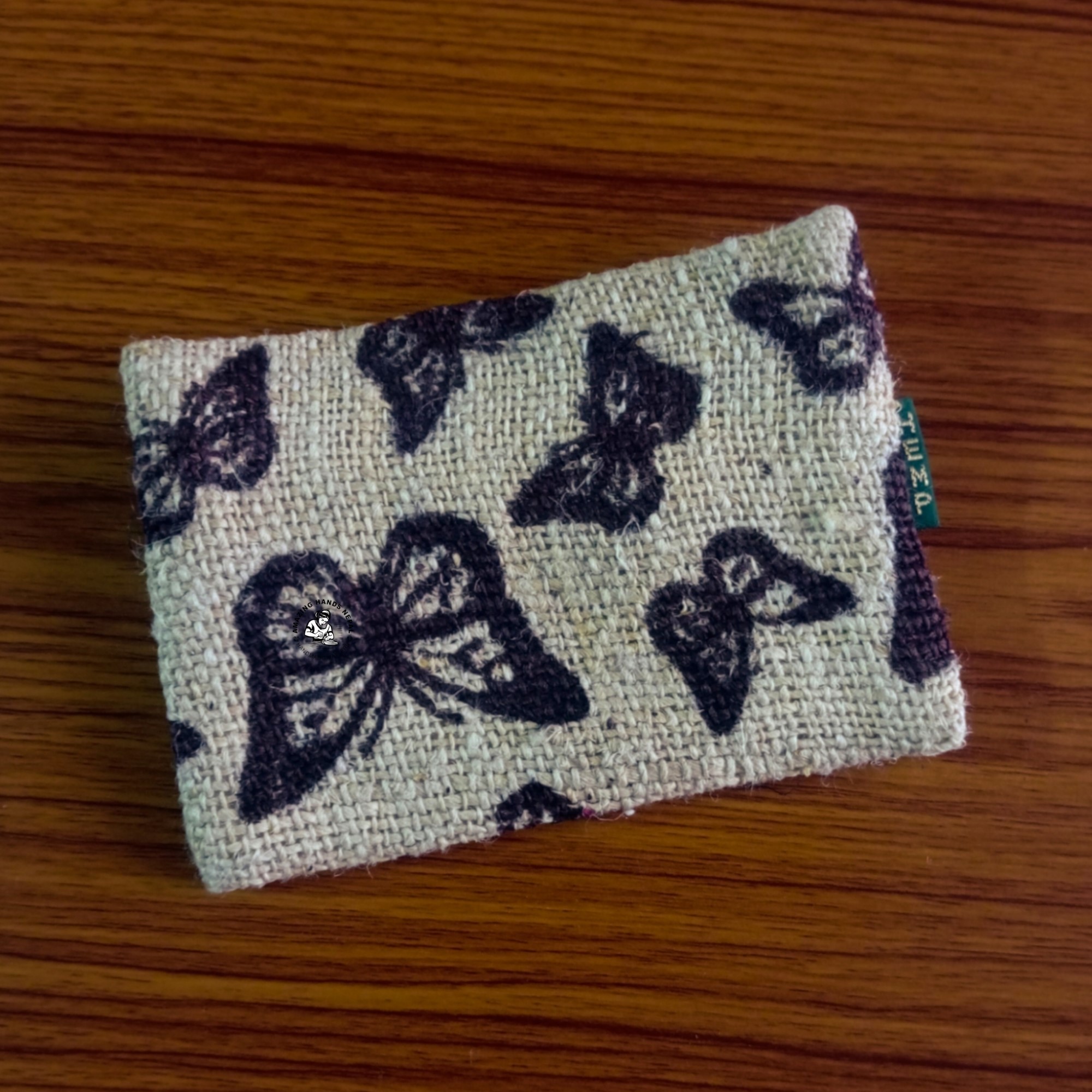 Butterfly Printed Hemp Coin Purse