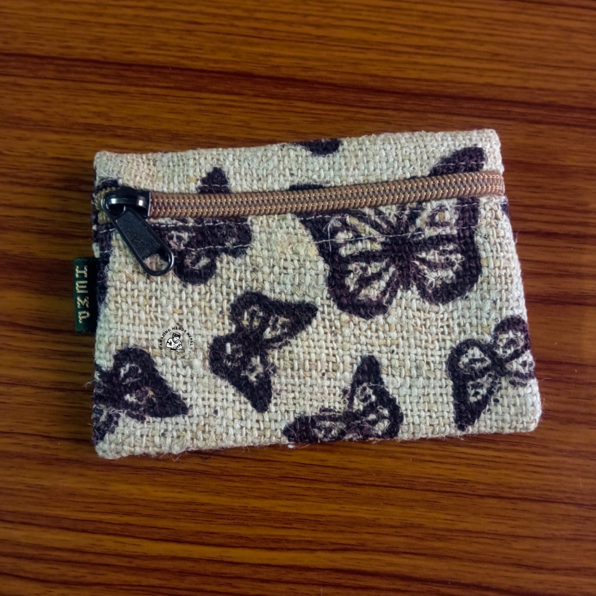 Butterfly Printed Hemp Coin Purse