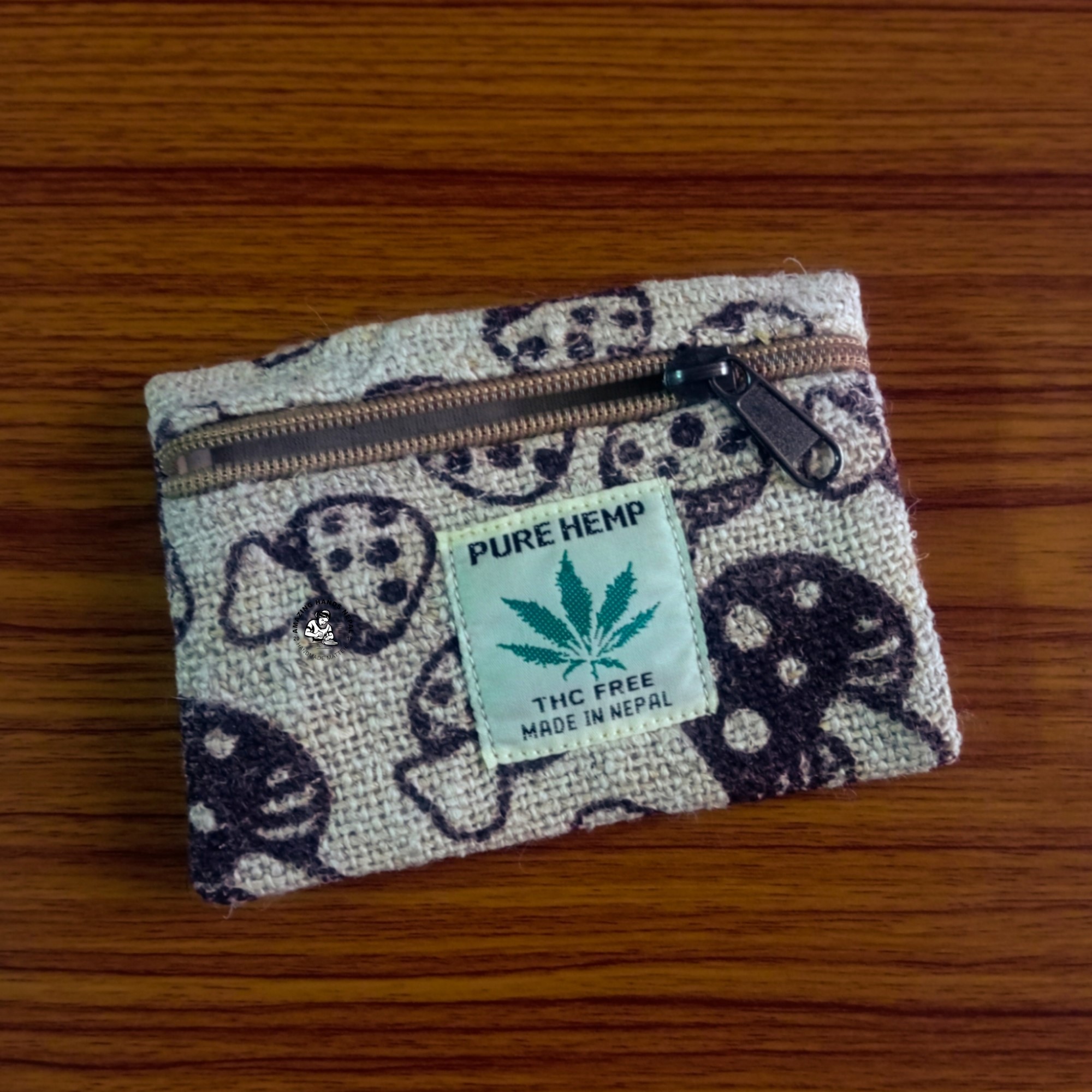 Hemp Mushroom Coin Pouch Small