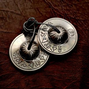Buddhist Longevity Om Mani Bronze Tingsha Cymbal