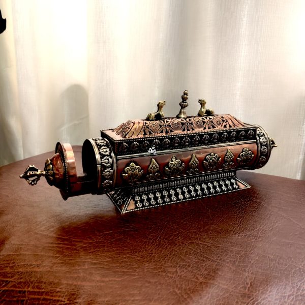 Deer on Top Auspicious Motifs Copper Incense Holder