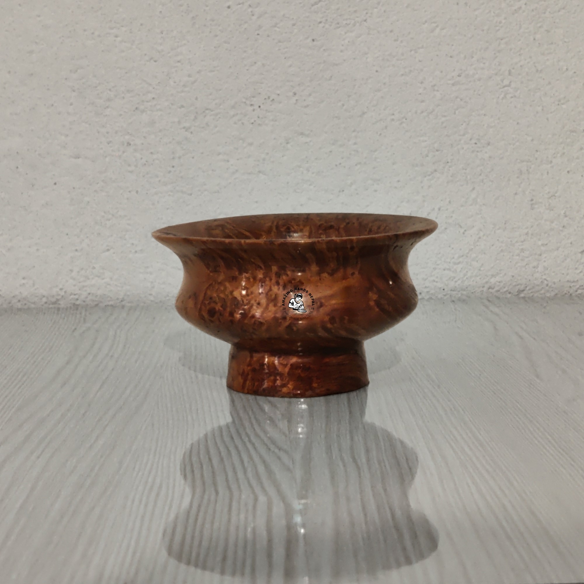 Monk Tea Bowl 11cm Bhutanese Wooden Phob Tea Bowl