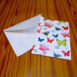 Butterfly Paper Gift Card Nepali Lokta Paper Colorful Butterfly Printed Gift Card