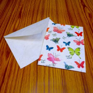 Nepali Lokta Paper Colorful Butterfly Printed Gift Card