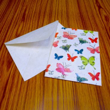 Nepali Lokta Paper Colorful Butterfly Printed Gift Card