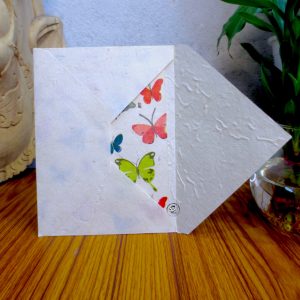 Nepali Lokta Paper Colorful Butterfly Printed Gift Card
