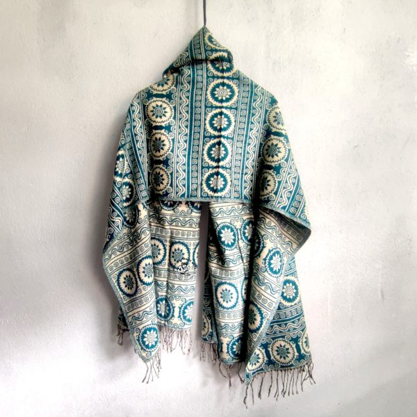 Chakra Flower Woolen Shawl Chakra Flower Nepali Shawl