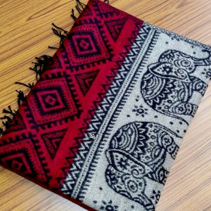 Elephant and Flower Nepali Woolen Shawl