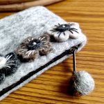 Flower Patched Wool Felted Purse