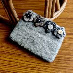 Flower Patched Wool Felted Purse