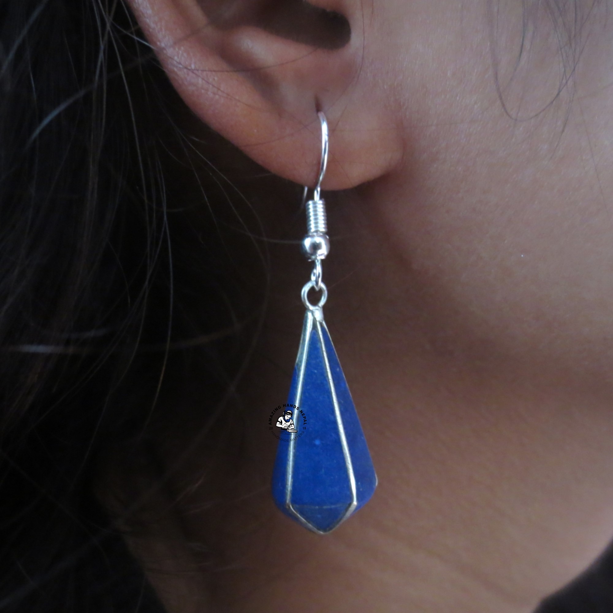 Himalayan Tibetan Lapis Stone Earrings