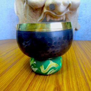 Green Brocade Patched Singing Bowl Cushion