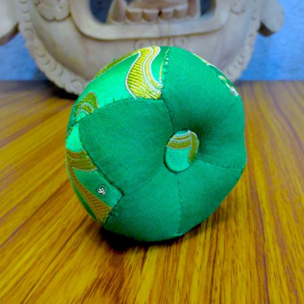 Green Brocade Patched Singing Bowl Cushion