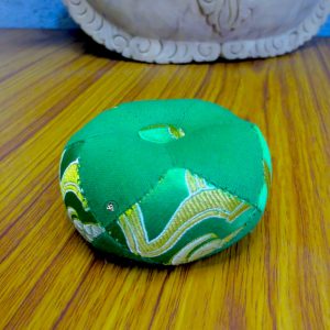 Green Brocade Patched Singing Bowl Cushion