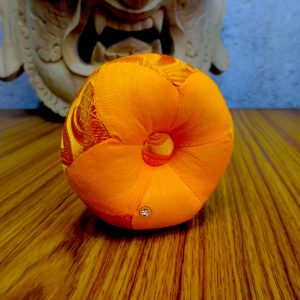 Orange Brocade Patched Singing Bowl Cushion