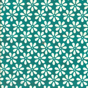 Turquoise Flower Wrapping Paper Sheet