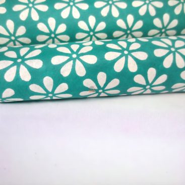 Turquoise Flower Wrapping Paper Sheet