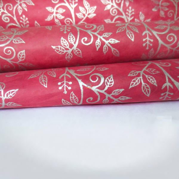 Silver Flowery Wrapping Paper