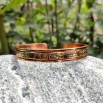 Copper Bracelet Auspicious Healing Copper Handcrafted Tibetan Astamangala Symbol Carving Bracelet