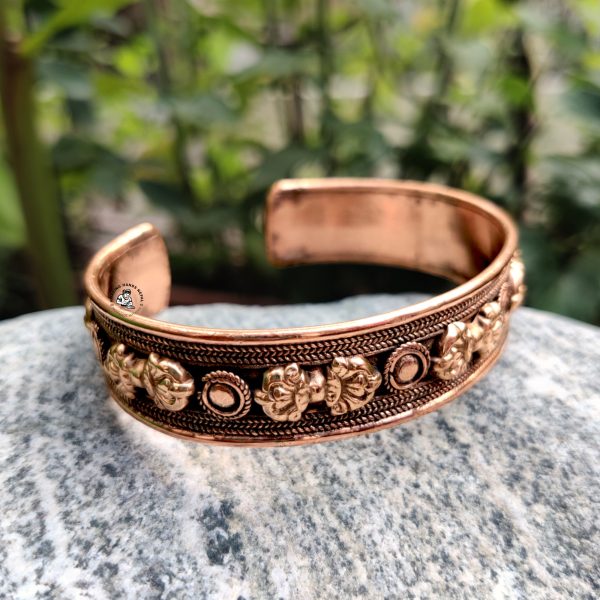 Nepali Handcrafted Copper Tibetan Dorje Cuff Bracelet