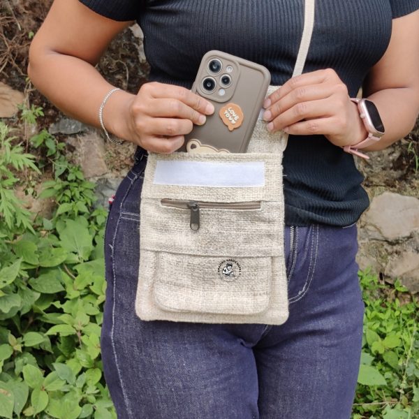 Himalayan Handcrafted Natural Hemp Passport Bag