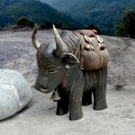 Nepali Handcrafted Wooden Yak Statue