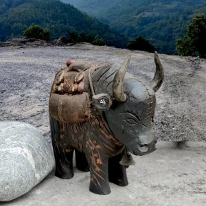 Nepali Handcrafted Wooden Yak Statue