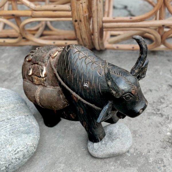 Handcrafted Wooden Yak Statue From Nepal