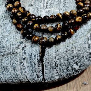 Hand-Knotted Tiger's Eye Japa Mala 108 Beads