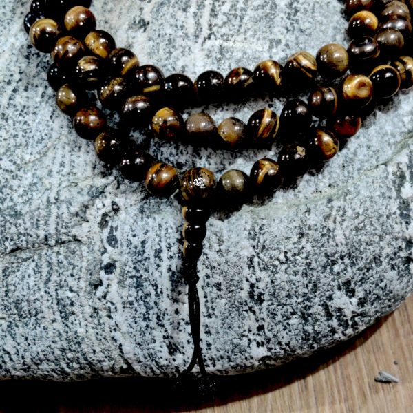 Hand-Knotted Tiger's Eye Japa Mala 108 Beads
