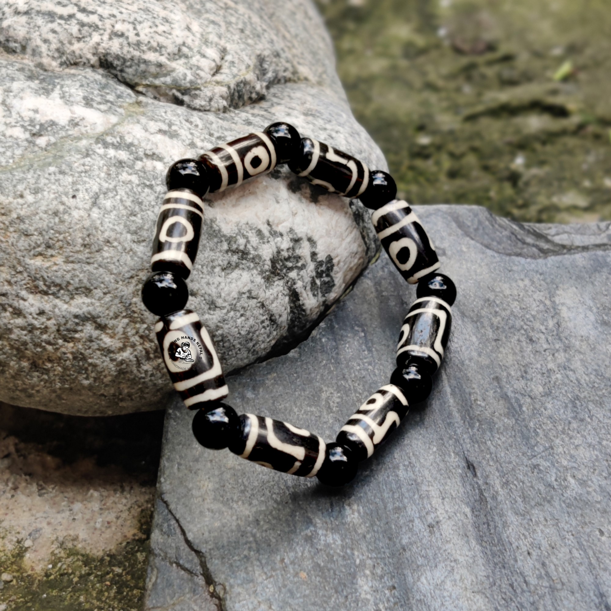 Buffalo Bone Handcrafted Dzi Bracelet
