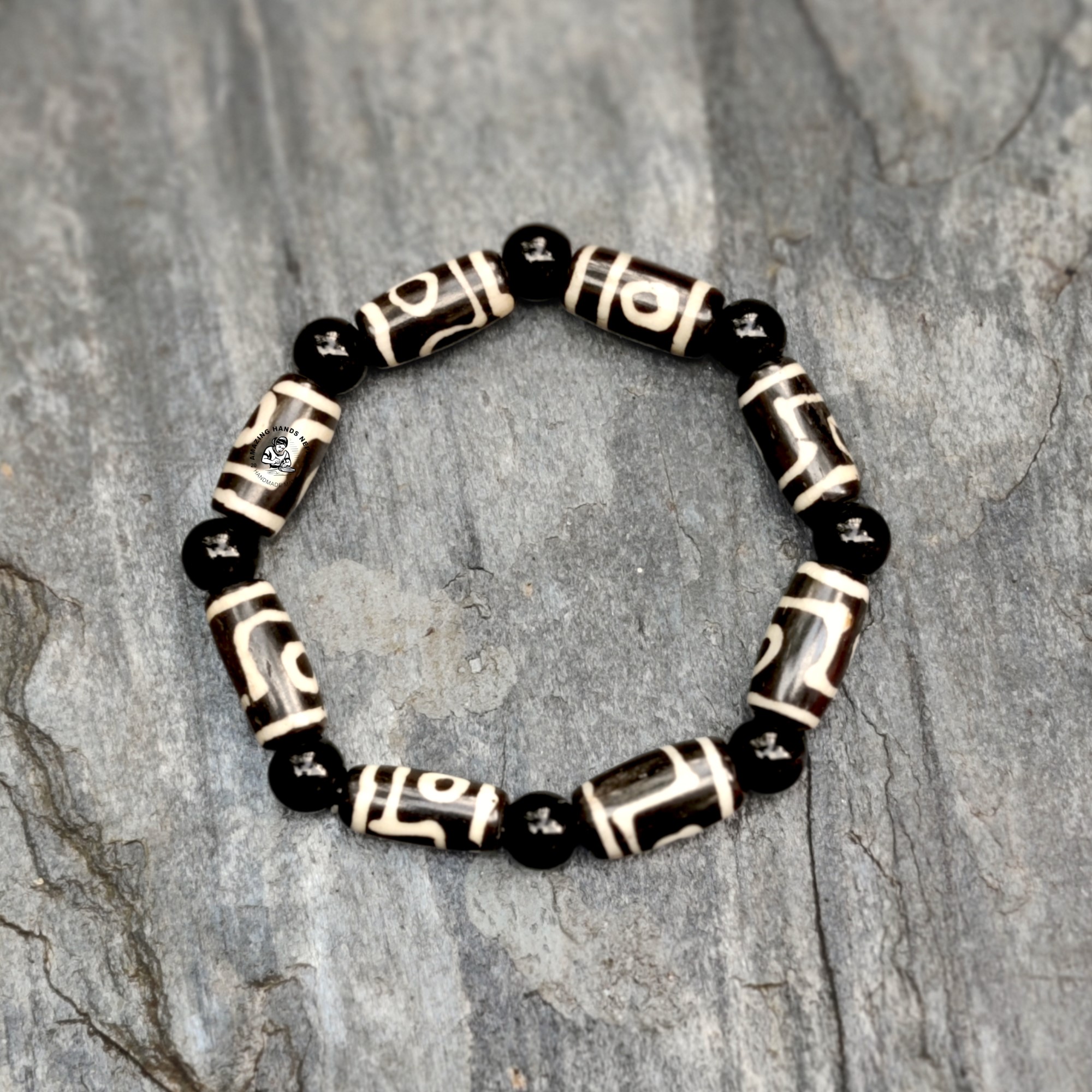 Buffalo Bone Handcrafted Dzi Bracelet