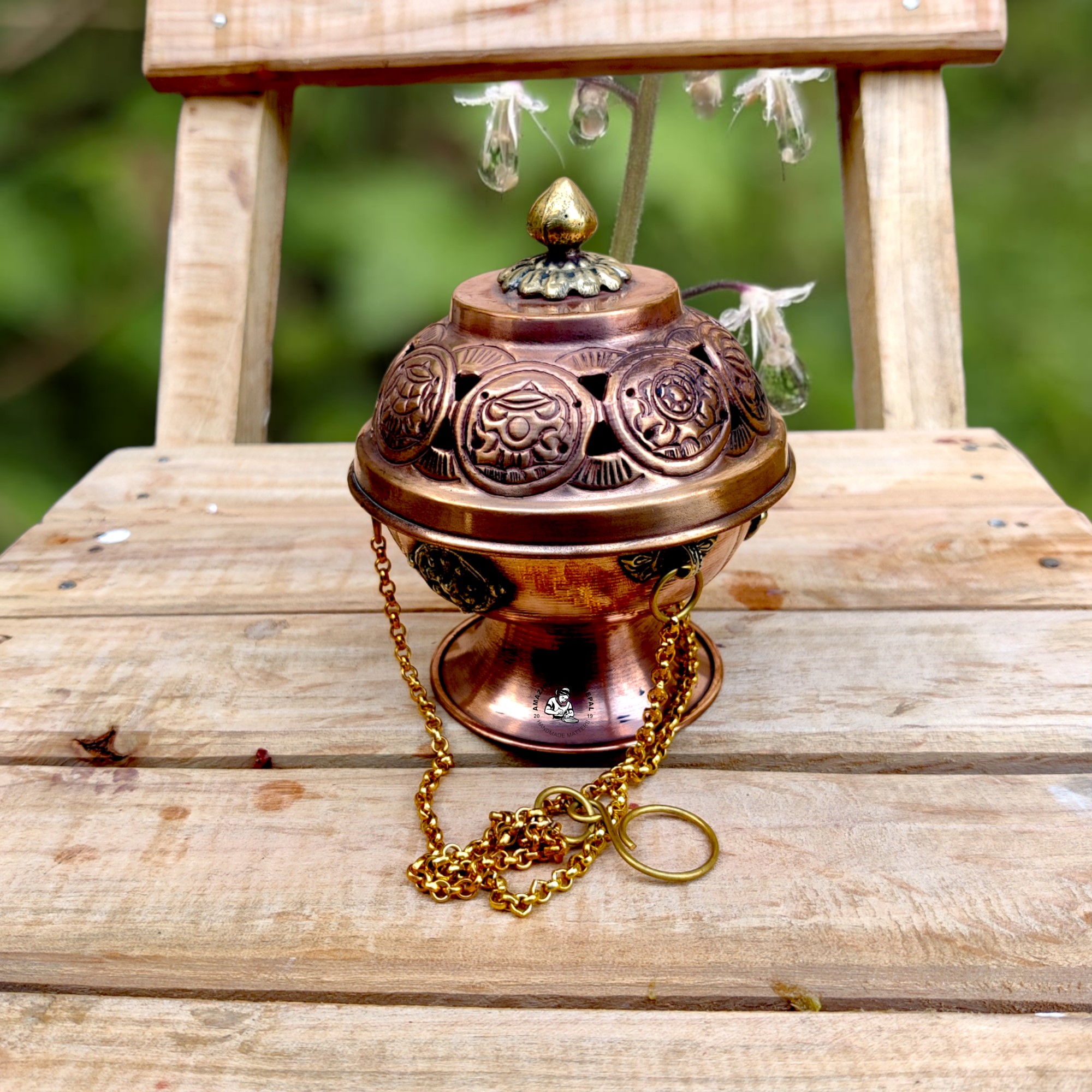 Copper Hanging Sang Powder Incense Burner